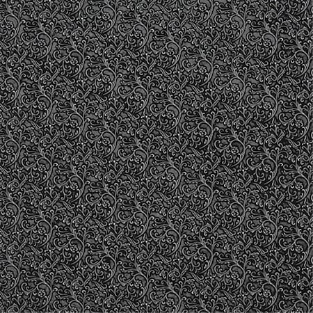 Designer Fabrics Designer Fabrics G341 54 in. Wide Silver And Black; Metallic Raised Floral Vines Upholstery Faux Leather G341